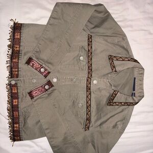 Stylish Women’s Jacket with Embroidered Trim